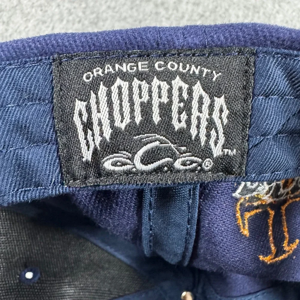 Orange County Choppers Baseball Cap Mens OSFA Navy Blue Embroidered Logo Hat